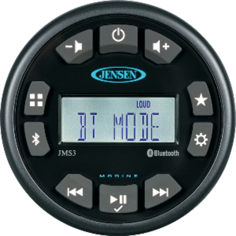 JENSEN 3″ JMS3RTL Bluetooth AM/FM/WB/USB Waterproof Stereo – Black