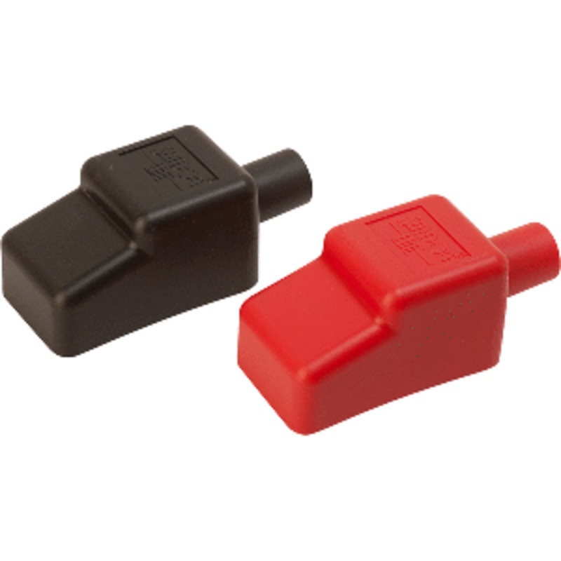 Sea-Dog Battery Terminal Covers – Red/Back – 1/2″