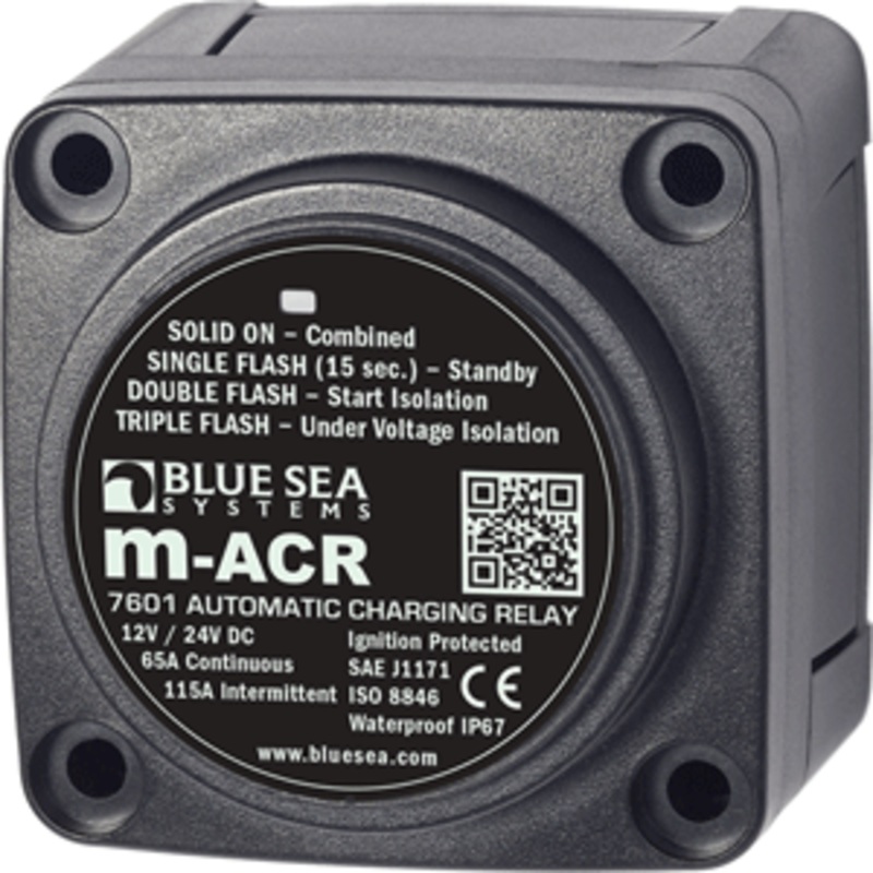 Blue Sea 7601 DC Mini ACR Automatic Charging Relay – 65 Amp