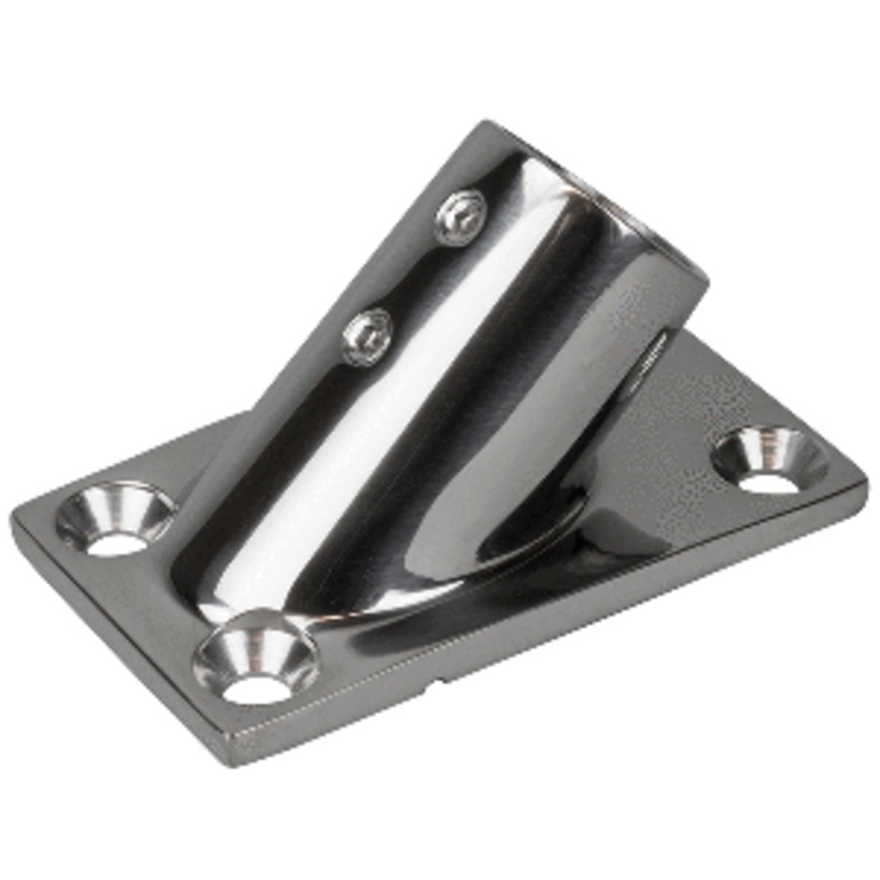 Sea-Dog Rail Base Fitting Rectangular Base 45 316 Stainless Steel – 3-1/4″ x 1-7/8″ – 1″ OD