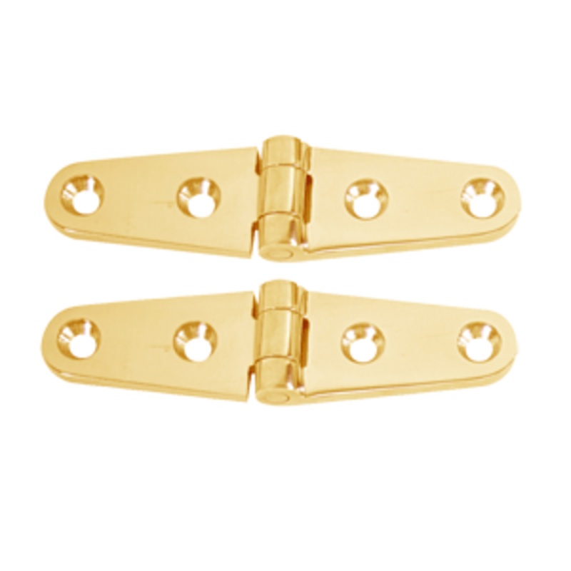 Whitecap Strap Hinge – Polished Brass – 4″ x 1″ – Pair