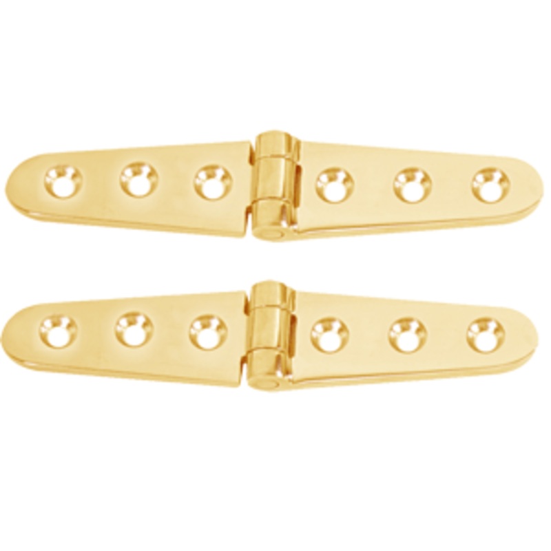 Whitecap Strap Hinge – Polished Brass – 6″ x 1-1/8″ – Pair