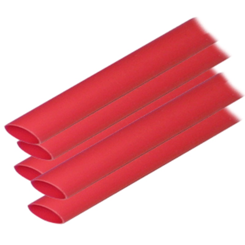 Ancor Adhesive Lined Heat Shrink Tubing (ALT) – 1/2″ x 12″ – 5-Pack – Red
