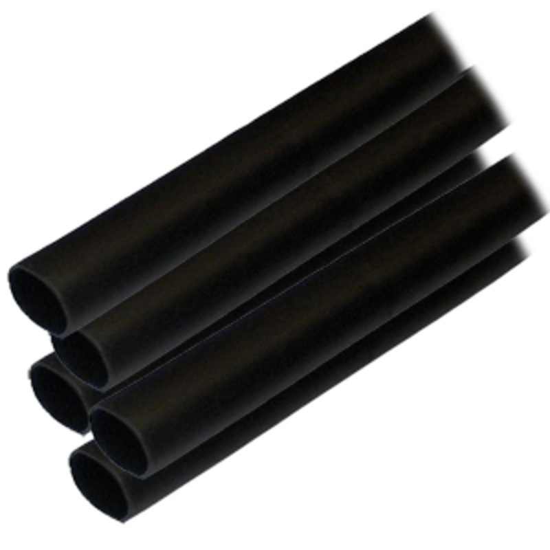Ancor Adhesive Lined Heat Shrink Tubing (ALT) – 1/2″ x 6″ – 5-Pack – Black