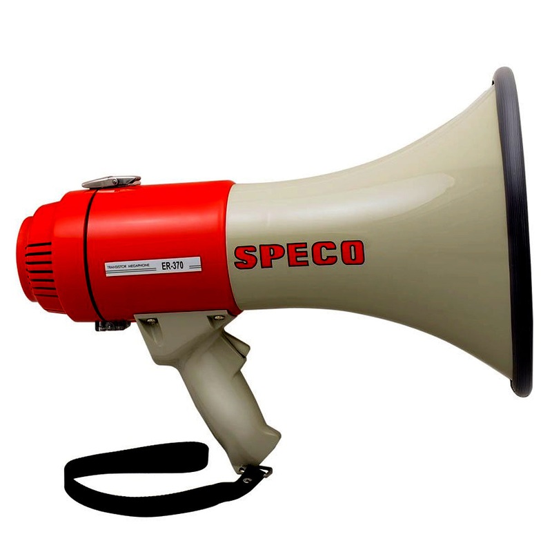 Speco ER370 Deluxe Megaphone w/Siren – Red/Grey – 16W [ER370]