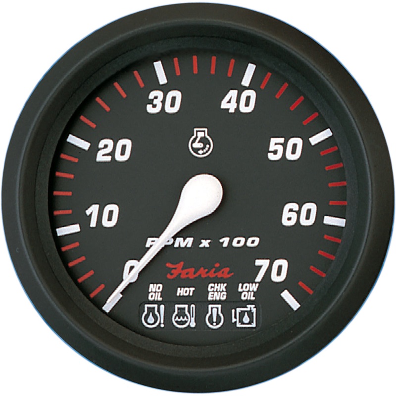 Faria Professional Red 4″ Tachometer – 7,000 RPM w/System Check [34650]