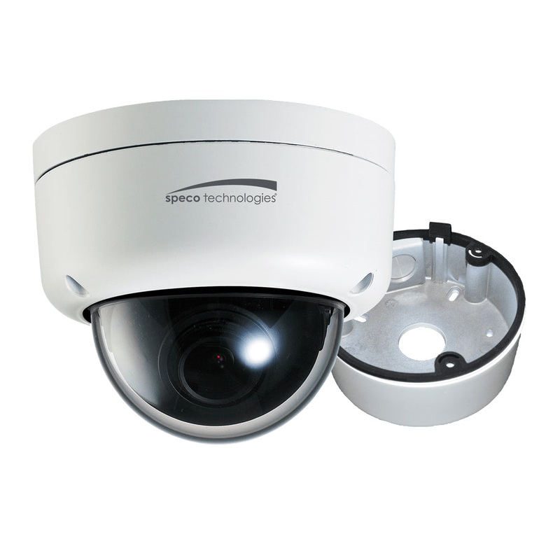 Speco 2MP Ultra Intesifier IP Dome Camera 3.6mm Lens – White Housing w/Removable Black Cover  Included Junction Box [O2ID8]