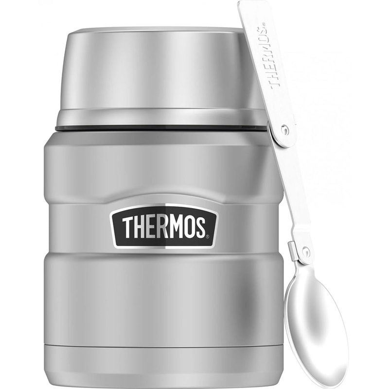 Thermos 16oz Stainless Steel Food Jar w/Folding Spoon – 9 Hours Hot/14 Hours Cold [SK3000MSTRI4]