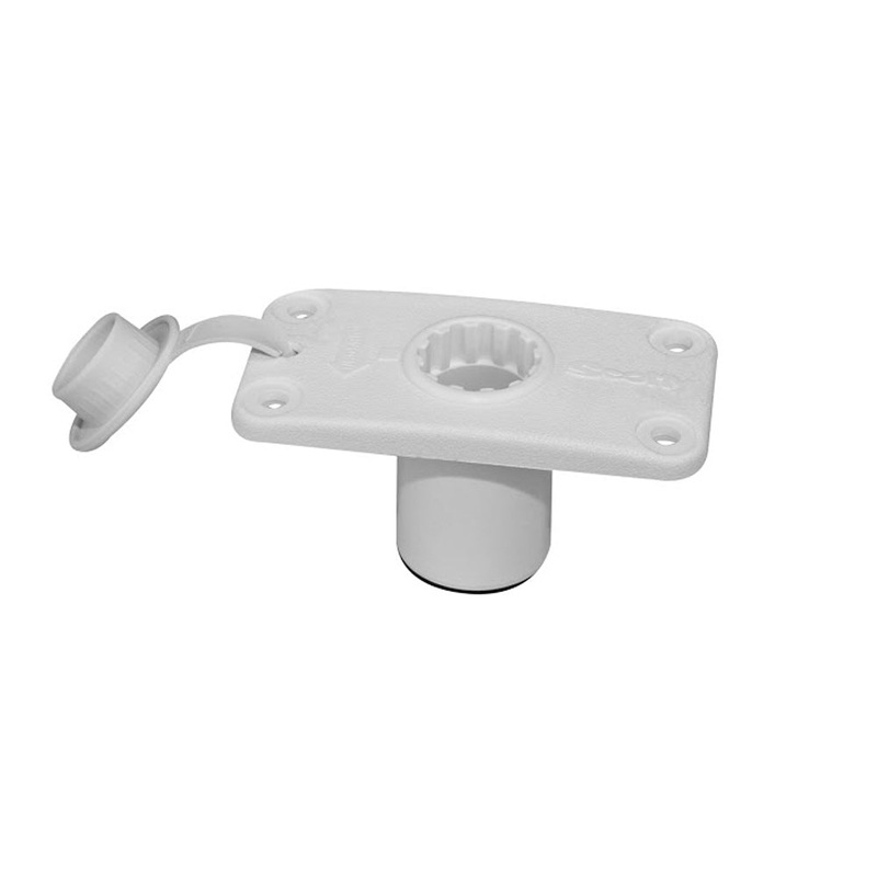 Scotty 244 Flush Deck Mount White w/Rain Cap [244-WH]