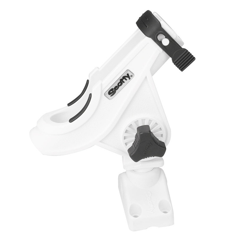 Scotty 280 Bait Caster/Spinning Rod Holder w/241 Deck/Side Mount – White [280-WH]