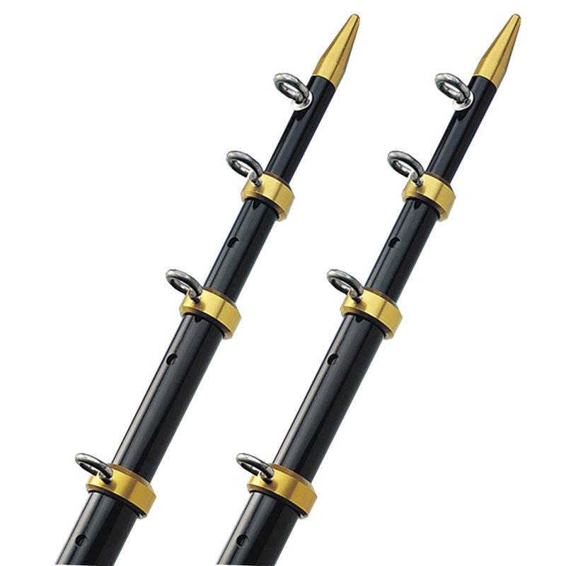 TACO 15′ Telescopic Outrigger Poles 1-1/8″ – Black/Gold [OT-0441BKA15]