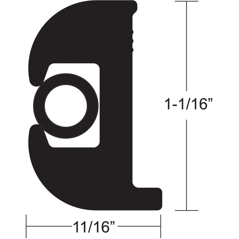 TACO Flex Vinyl Rub Rail Kit – Black w/Black Insert – 50′ – 1-1/16″ [V11-0809BBK50-2]