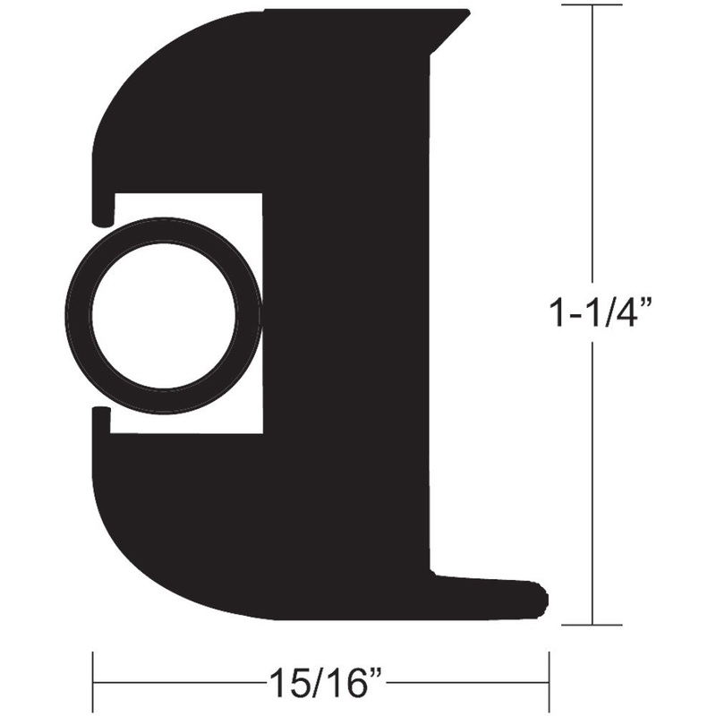 TACO Flex Vinyl Rub Rail Kit – Black w/Black Insert – 50′ – 1-1/4″ [V11-3447BBK50-2]