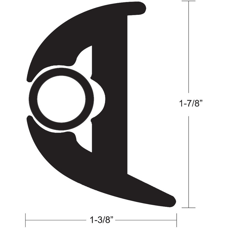 TACO Flex Vinyl Rub Rail Kit – Black w/Black Insert – 70′ – 1-7/8″ x 1-3/8″ [V11-3426BBK70-2]