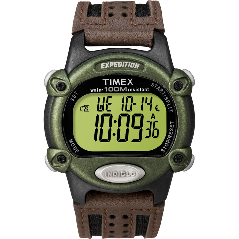 Timex Expedition Mens Chrono Alarm Timer – Green/Black/Brown [T48042]