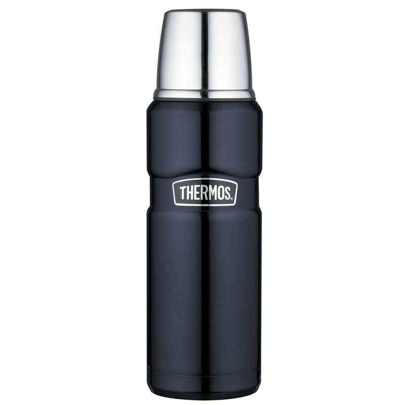 Thermos Stainless King Vacuum Insulated Beverage Bottle – 16 oz. – Stainless Steel/Midnight Blue [SK2000MBTRI4]