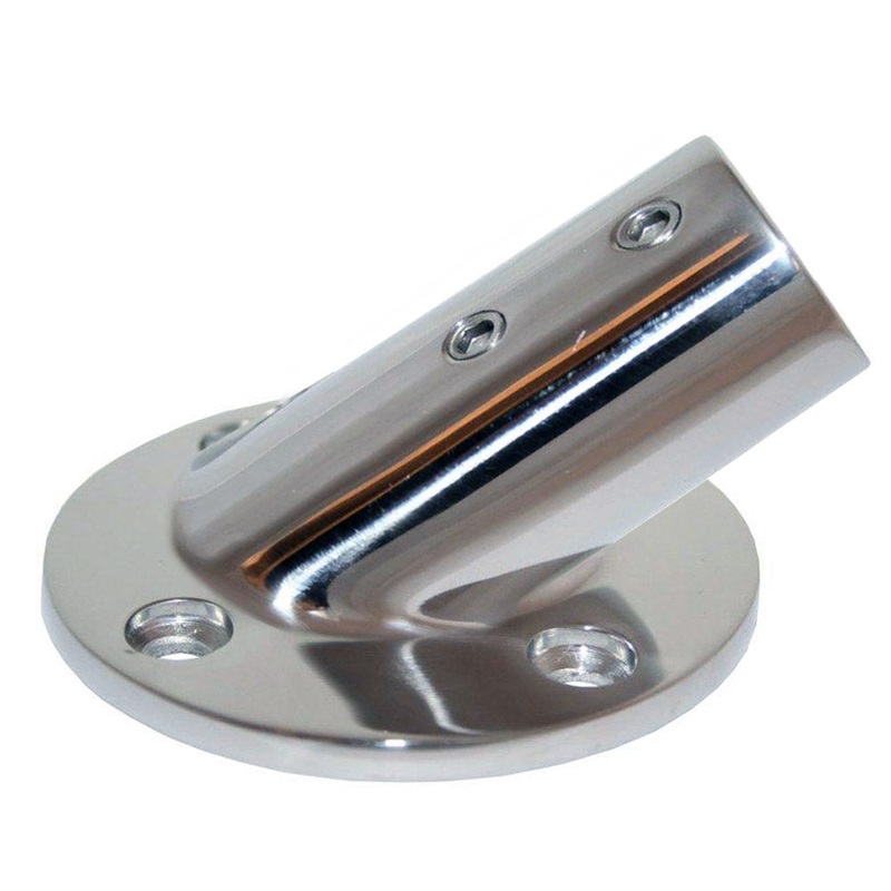 Whitecap 1″ O.D. 30 Degree Round Base SS Rail Fitting [6177C]