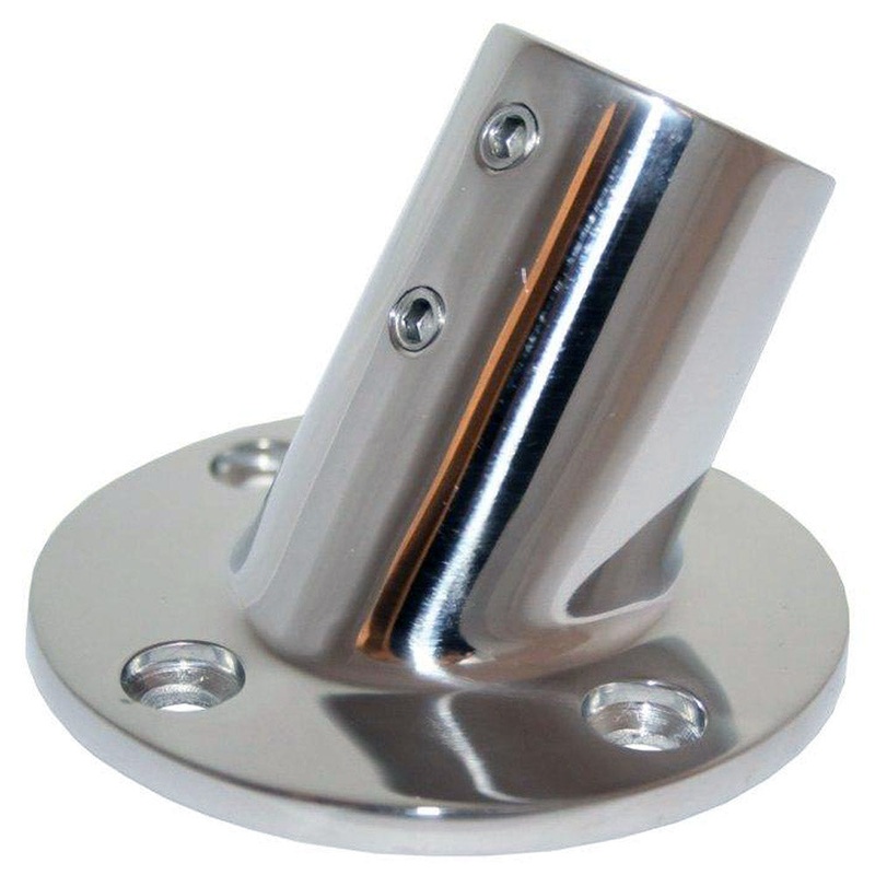 Whitecap 1″ O.D. 60 Degree Round Base SS Rail Fitting [6140C]