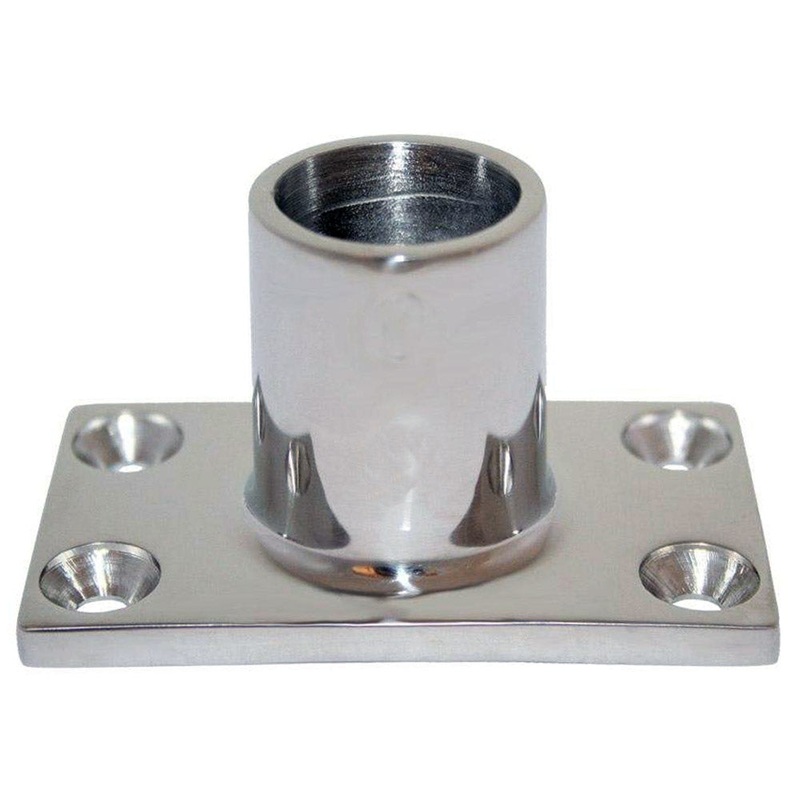 Whitecap 1″ O.D. 90 Degree Rectangle Base SS Rail Fitting [6141C]
