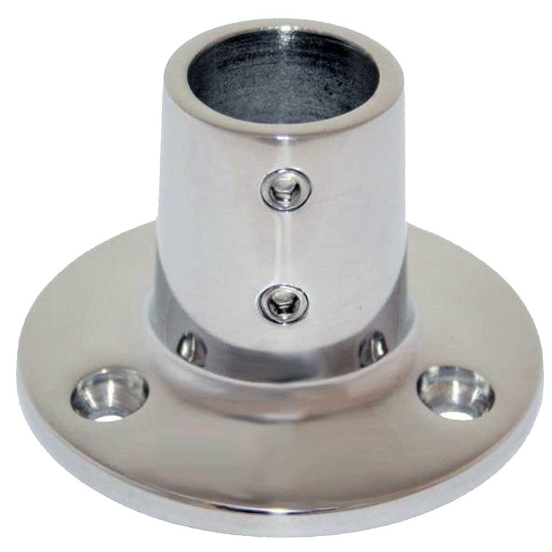 Whitecap 1″ O.D. 90 Degree Round Base SS Rail Fitting [6139C]