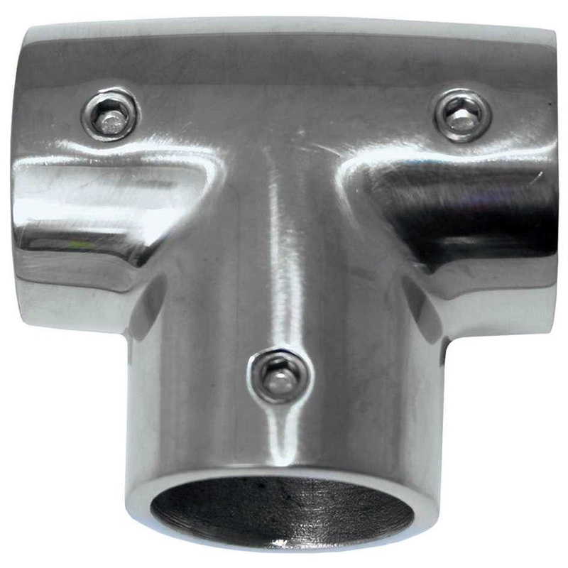 Whitecap 1″ O.D. 90 Degree SS Tee Rail Fitting [6143C]