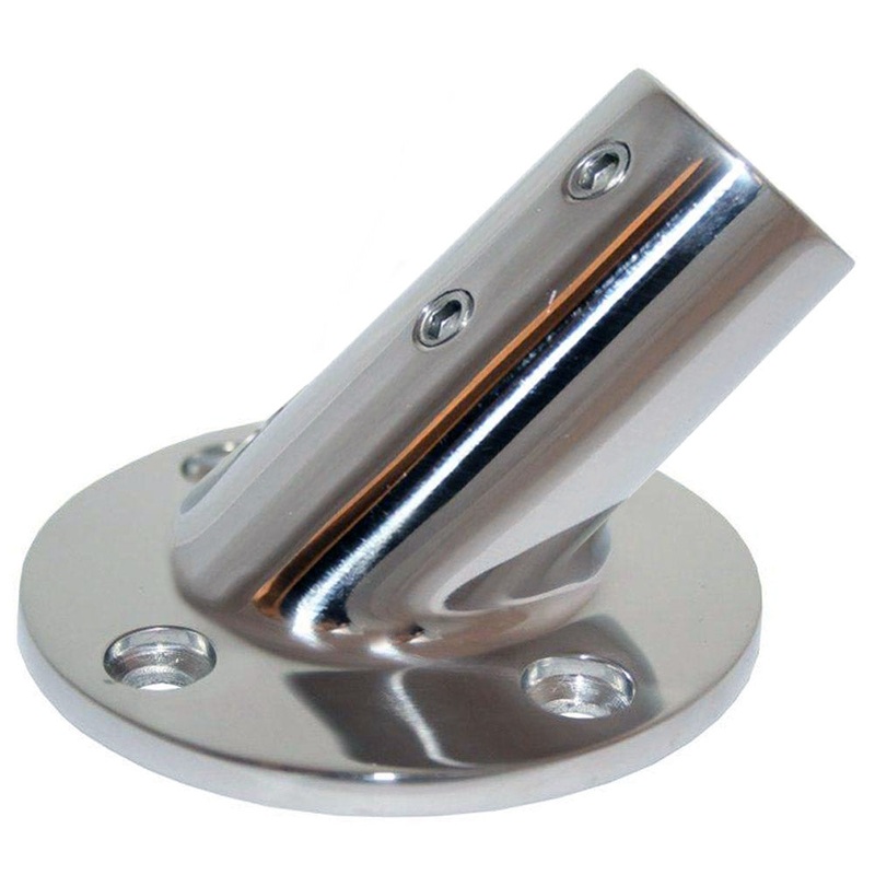 Whitecap ” O.D. 45 Degree Round Base SS Rail Fitting [6014C]
