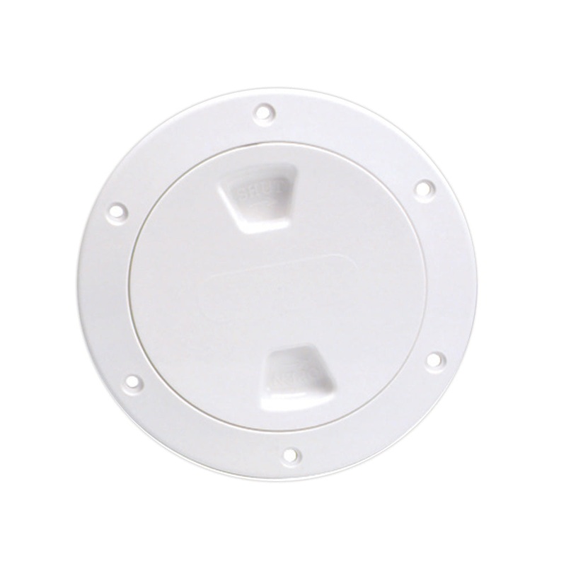 Beckson 4″ Smooth Center Screw-Out Deck Plate – White [DP40-W]
