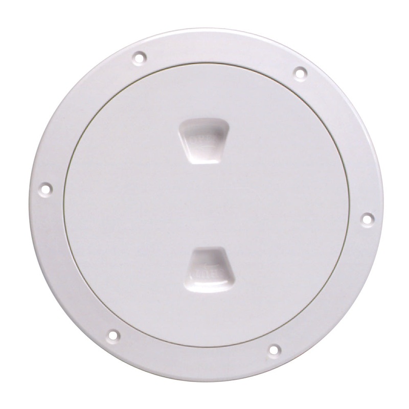 Beckson 6″ Smooth Center Screw-Out Deck Plate – White [DP60-W]