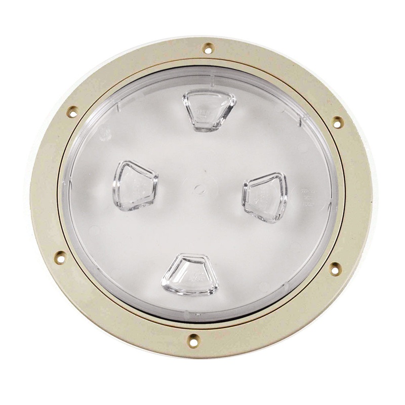Beckson 8″ Clear Center Screw-Out Deck Plate – Beige [DP80-N-C]