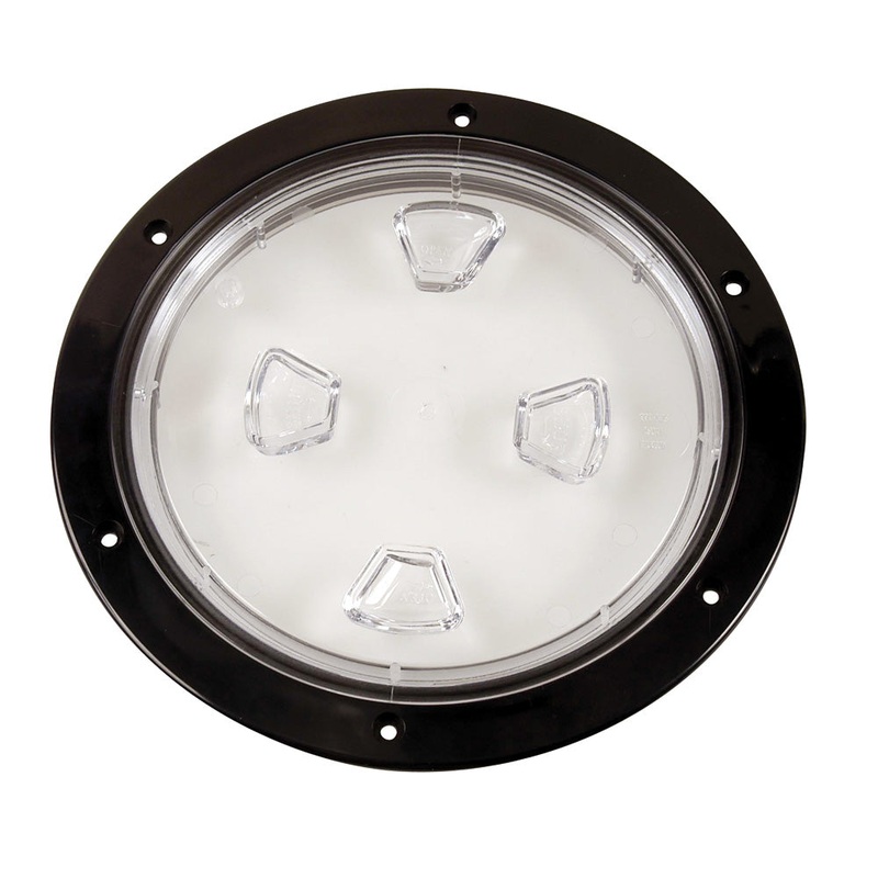 Beckson 8″ Clear Center Screw-Out Deck Plate – Black [DP80-B-C]