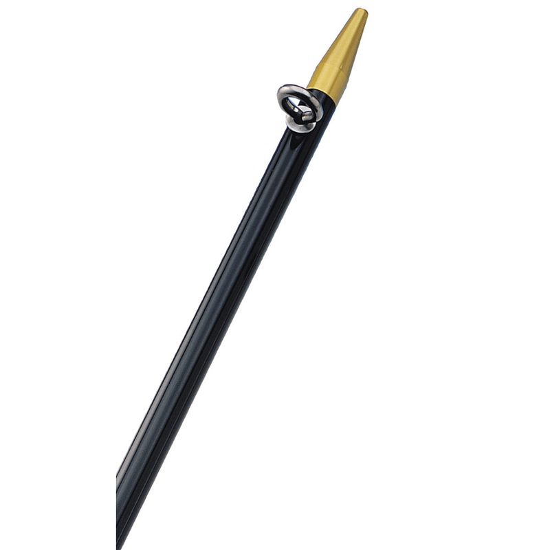 TACO 8′ Center Rigger Pole – Black w/Gold Rings & Tips – 1-” Butt End Diameter [OC-0421BKA8]