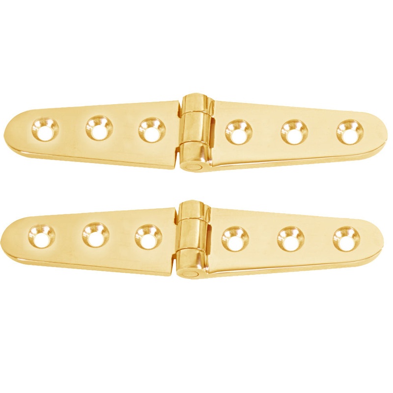 Whitecap Strap Hinge – Polished Brass – 6″ x 1-1/8″ – Pair [S-605BC]