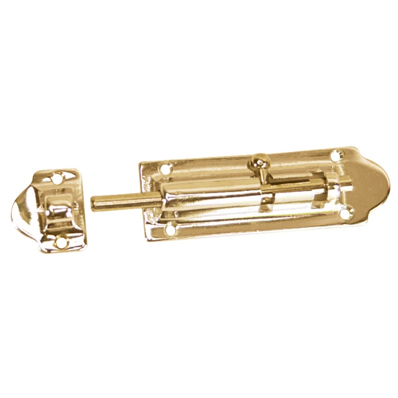 Whitecap Barrel Bolt – Polished Brass – 4″ [S-586BC]