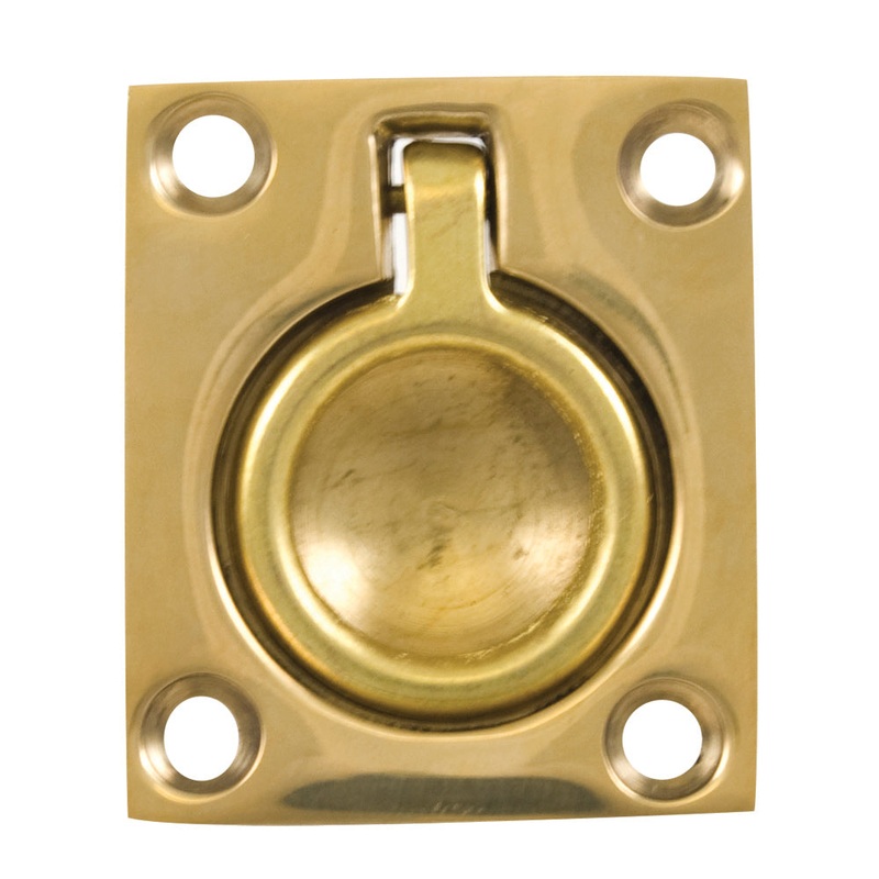 Whitecap Flush Pull Ring – Polished Brass – 1-1/2″ x 1-3/4″ [S-3360BC]