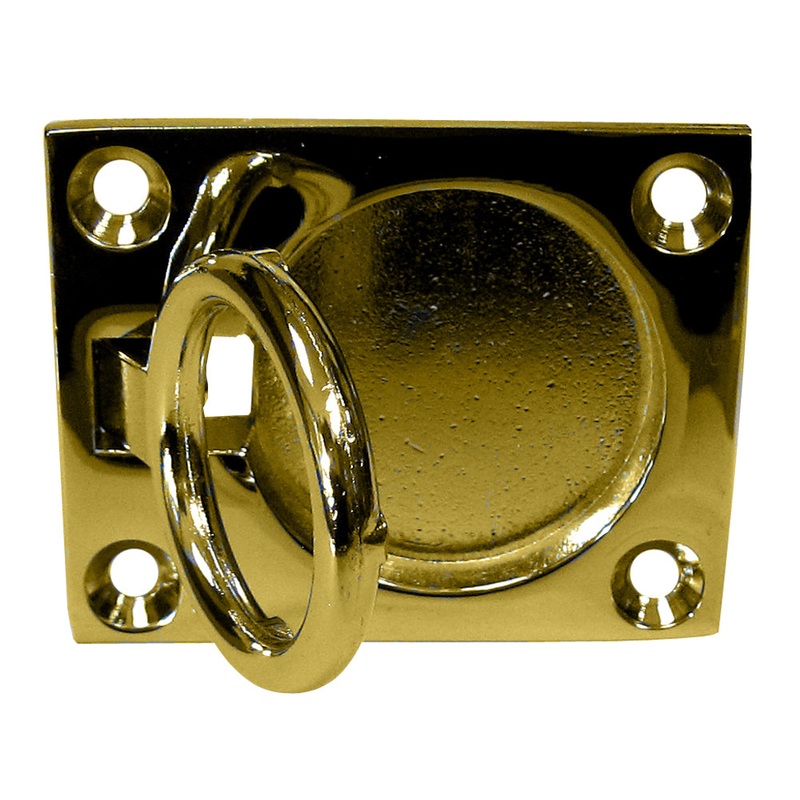 Whitecap Flush Pull Ring – Polished Brass – 2″ x 2-1/2″ [S-3362BC]