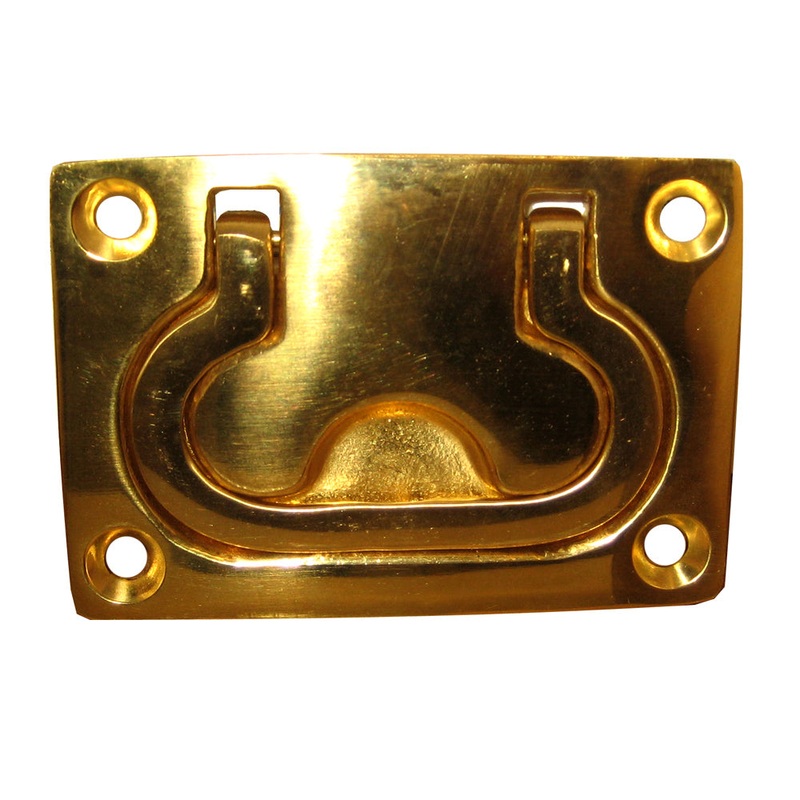 Whitecap Flush Pull Ring – Polished Brass – 3″ x 2″ [S-3364BC]