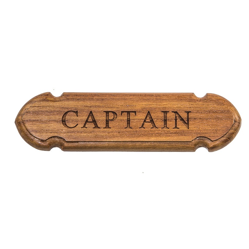 Whitecap Teak “CAPTAIN” Name Plate [62670]