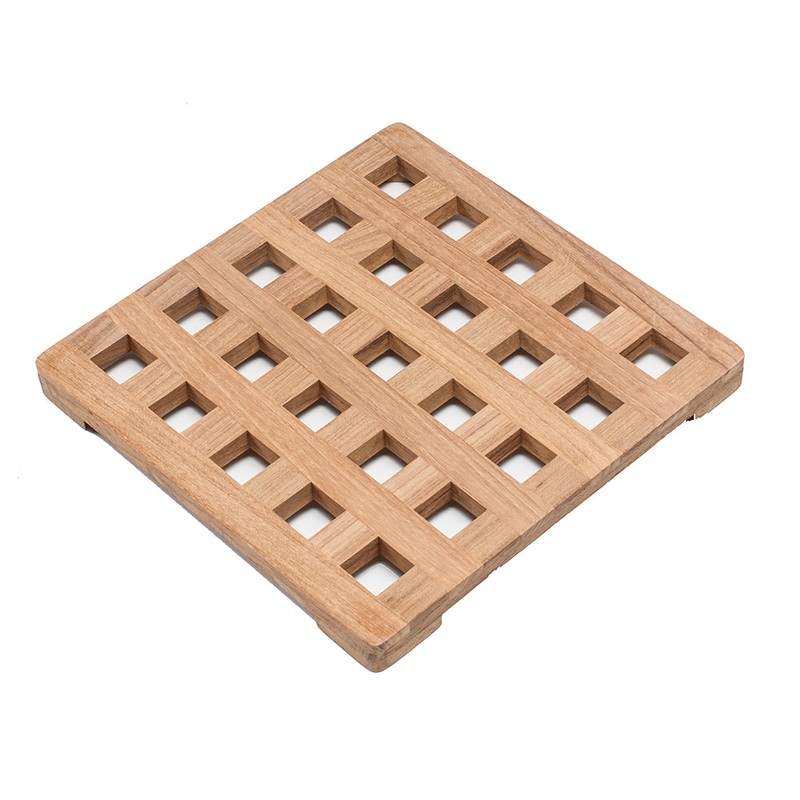 Whitecap Teak Large Square Trivet – 8″ [62421]