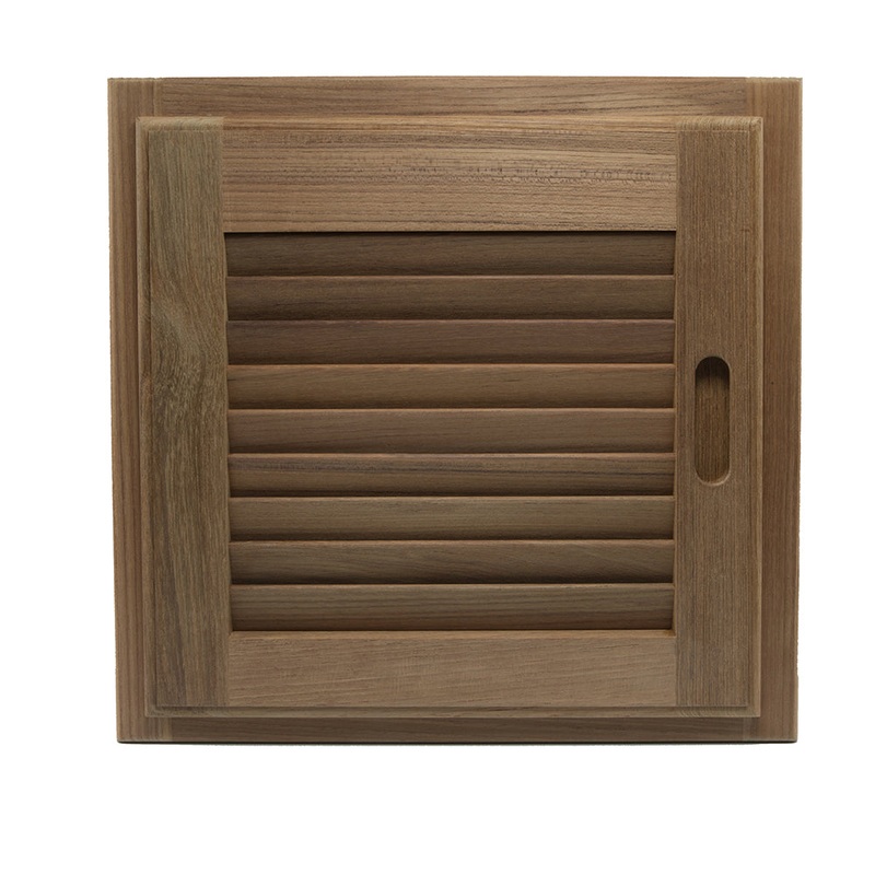 Whitecap Teak Louvered Door & Frame – Right Hand – 15″ x 15″ [60722]