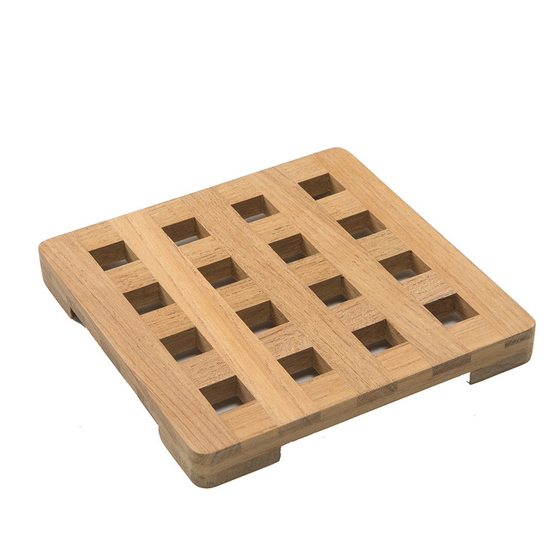 Whitecap Teak Small Square Trivet – 6″ [62420]