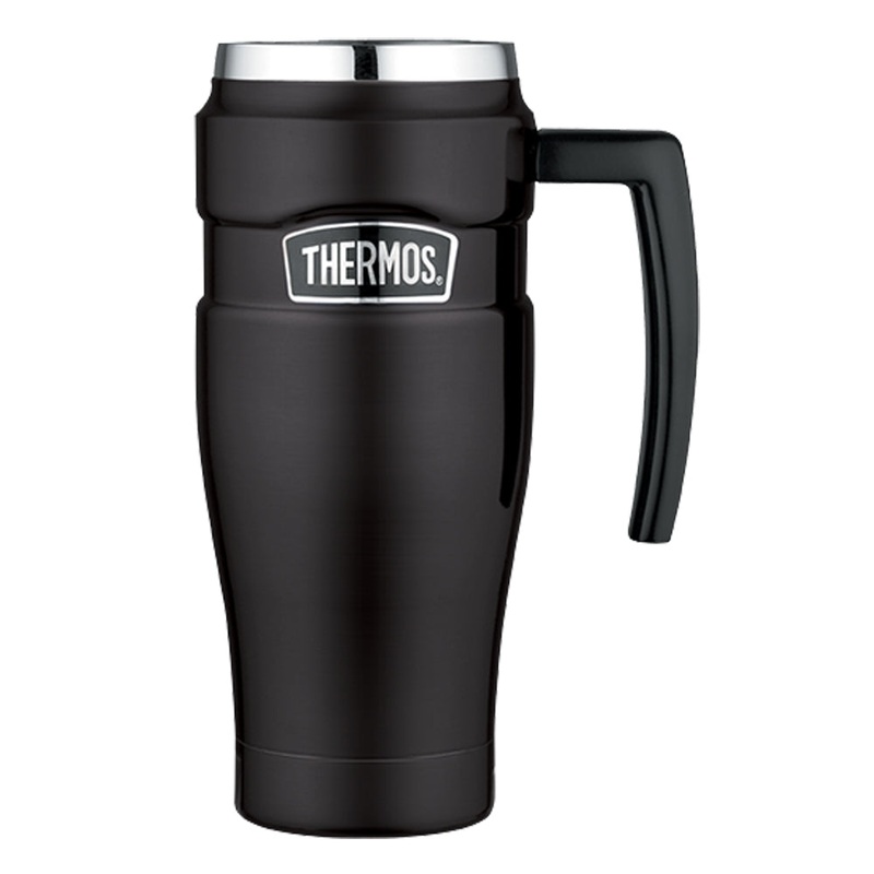 Thermos Stainless King Vacuum Insulated Travel Mug – 16 oz. – Stainless Steel/Matte Black [SK1000BKTRI4]