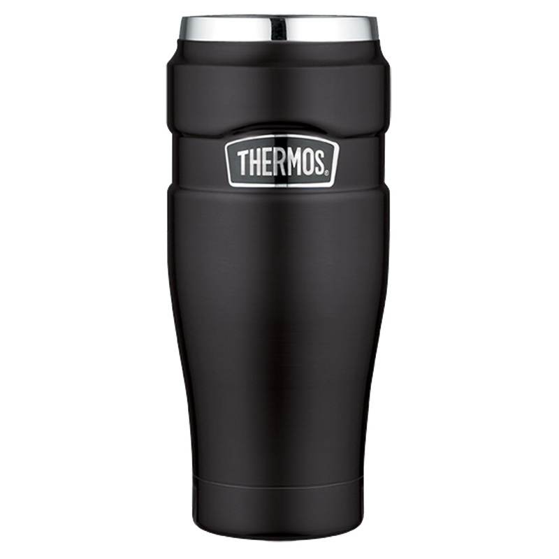 Thermos Stainless King Vacuum Insulated Travel Tumbler – 16 oz. – Stainless Steel/Matte Black [SK1005BKTRI4]