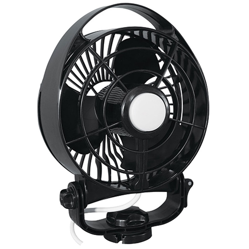 Caframo Maestro 12V 3-Speed 6″ Marine Fan w/LED Light – Black [7482CABBX]
