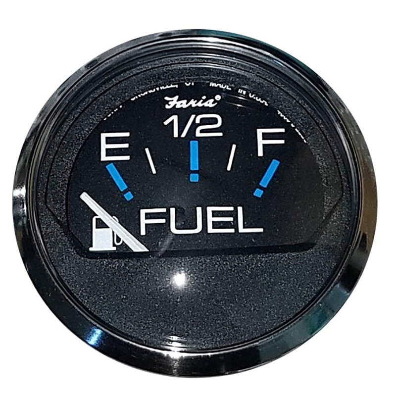 Faria Chesapeake Black 2″ Fuel Level Gauge (E-1/2-F) [13701]