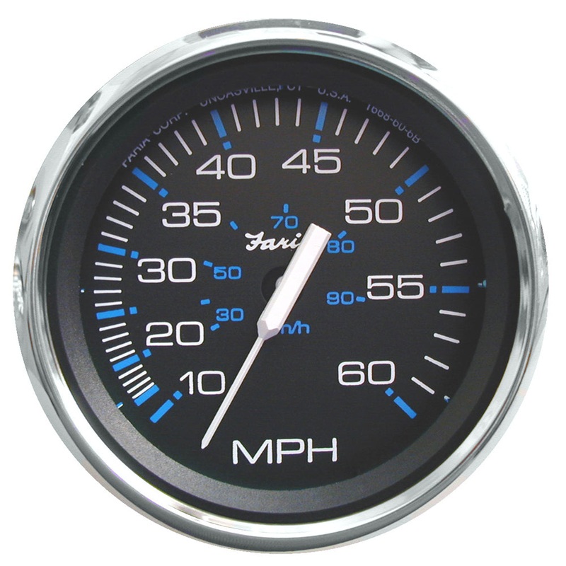 Faria Chesapeake Black 4″ Speedometer – 60MPH (Pitot) [33704]