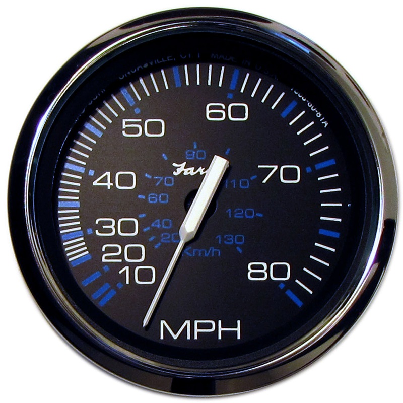 Faria Chesapeake Black 4″ Speedometer – 80MPH (Pitot) [33705]