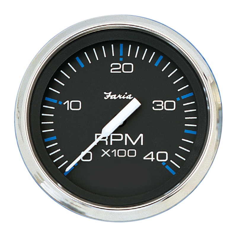 Faria Chesapeake Black 4″ Tachometer – 4000 RPM (Diesel) [33742]