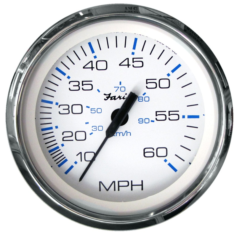 Faria Chesapeake White SS 4″ Speedometer – 60MPH (Pitot) [33811]