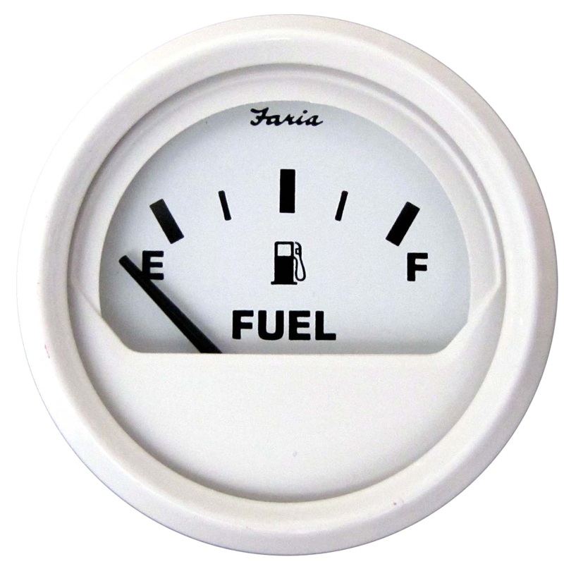 Faria Dress White 2″ Fuel Level Gauge (E-1/2-F) [13101]
