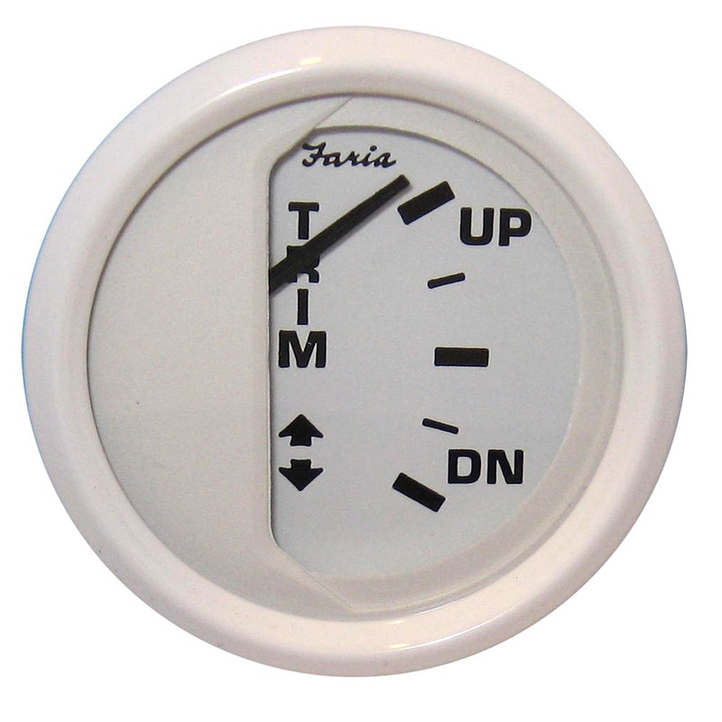 Faria Dress White 2″ Trim Gauge (J/E/Suzuki Outboard) [13123]